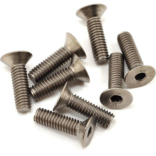 ProTek RC 4x14mm Titanium Flat Head Hex Screw (8)