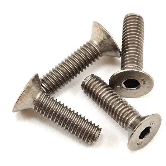 ProTek RC 4x15mm Titanium Flat Head Hex Screw (4)