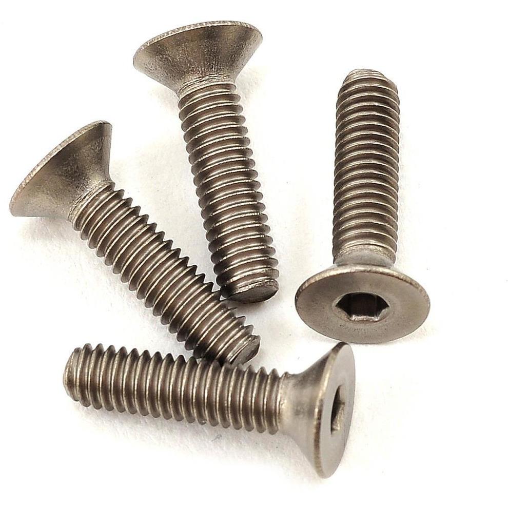 ProTek RC 4x16mm Titanium Flat Head Hex Screw (4)
