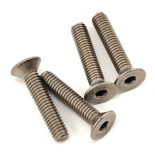 ProTek RC 4x20mm Titanium Flat Head Hex Screw (4)