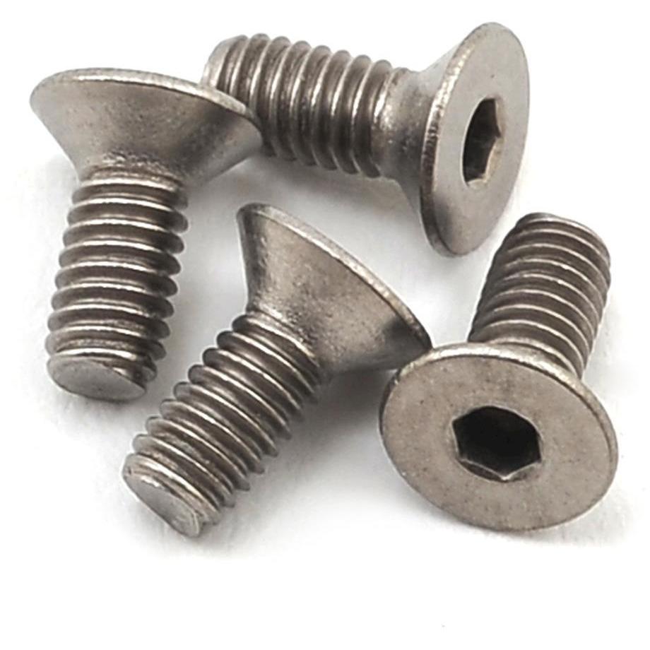 ProTek RC 2.5x6mm Titanium Flat Head Hex Screw (4)