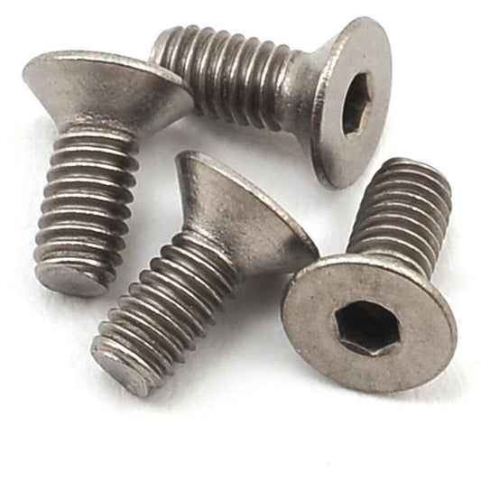 ProTek RC 2.5x6mm Titanium Flat Head Hex Screw (4)