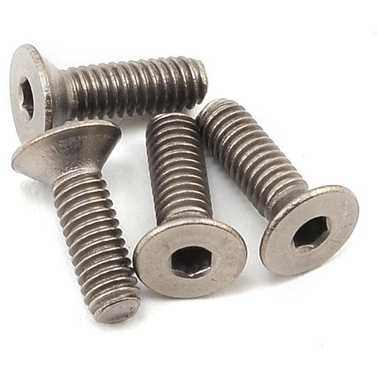 ProTek RC 2.5x8mm Titanium Flat Head Hex Screw (4)
