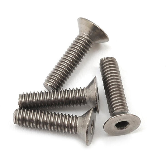 ProTek RC 2.5x10mm Titanium Flat Head Hex Screw (4)