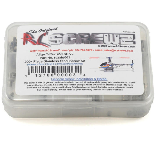 RC Screwz Align T-Rex 450 SE V2 Stainless Steel Screw Kit