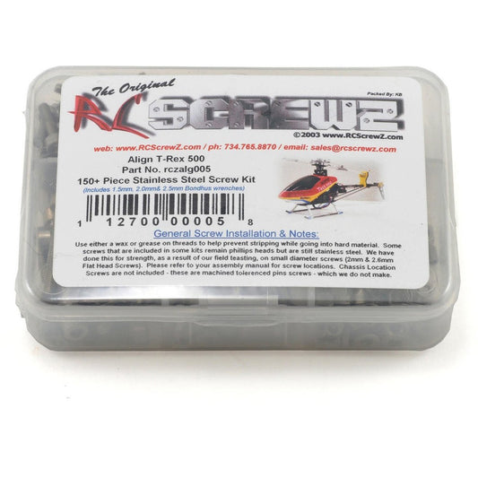 RC Screwz Align T-Rex 500 Electric Stainless Steel Screw Kit