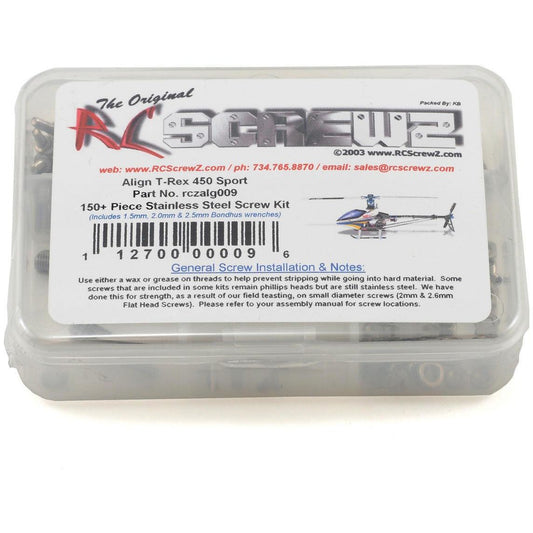 RC Screwz Align T-Rex 450 Sport Stainless Steel Screw Kit