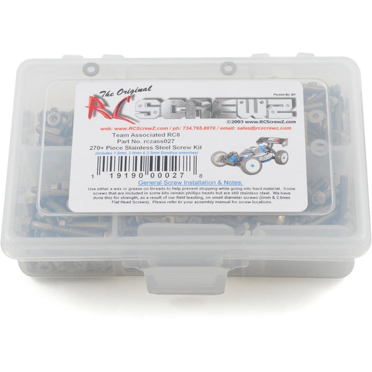 RC Screwz Associated RC8/RS Stainless Steel Screw Kit