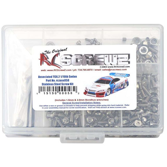 RC Screwz ASS058 SS Screw Kit ASC TC6.2 On-Road