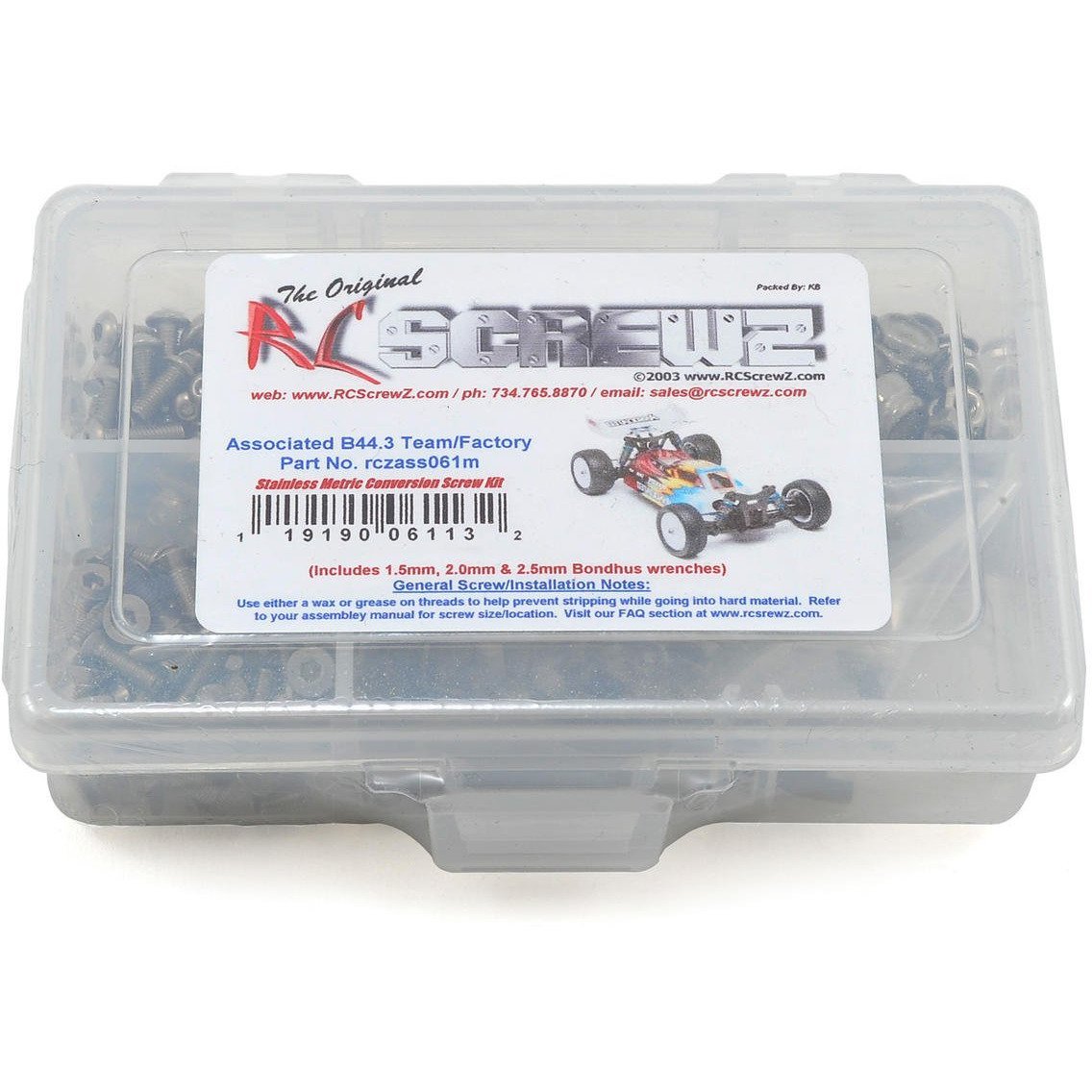 RC Screwz B44.3 Metric Stainless Steel Screw Kit