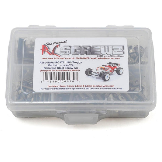 RC Screwz Associated RC8T3 Team Stainless Screw Kit