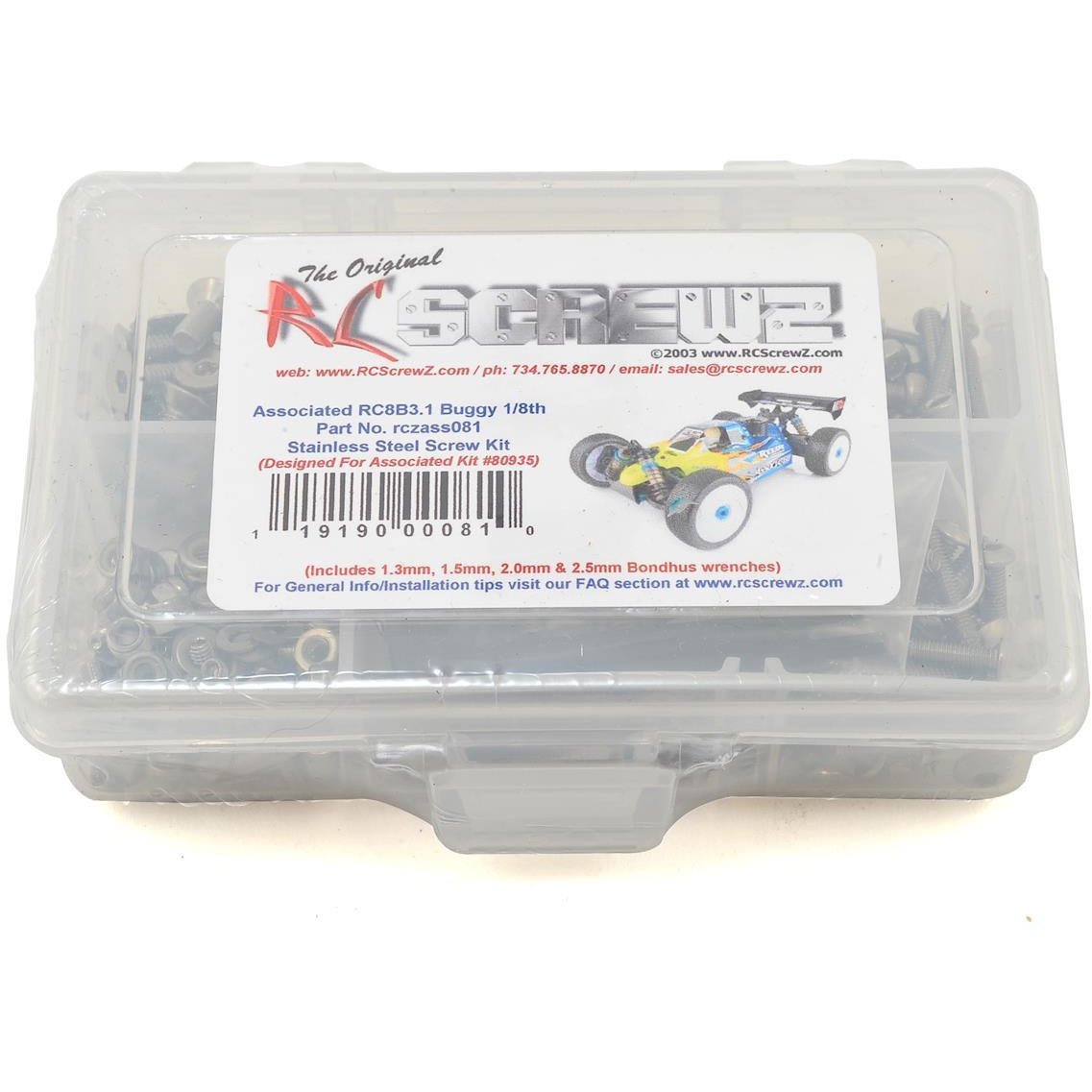 RC Screwz Associated RC8B3.1 Stainless Steel Screw Kit