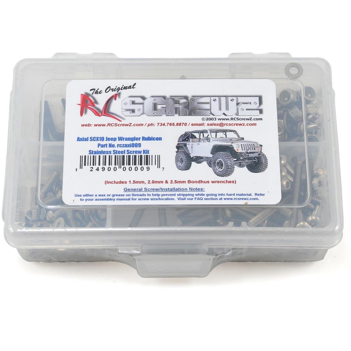 RC Screwz Axial SCX10 Jeep Wrangler Rubicon Stainless Steel Screw Kit