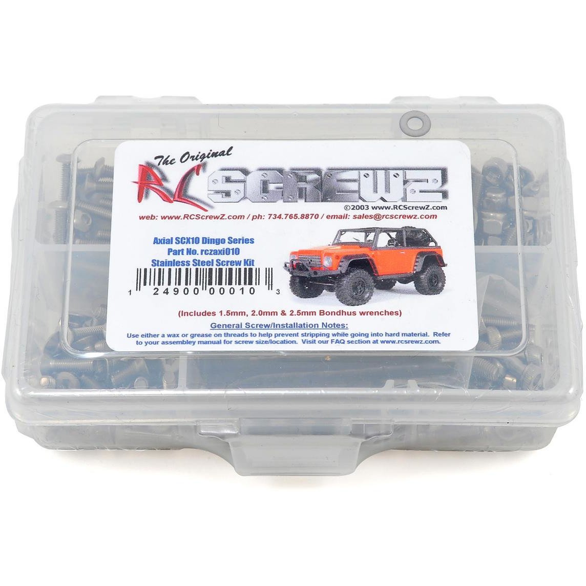 RC Screwz Axial SCX10 Dingo Stainless Steel Screw Kit