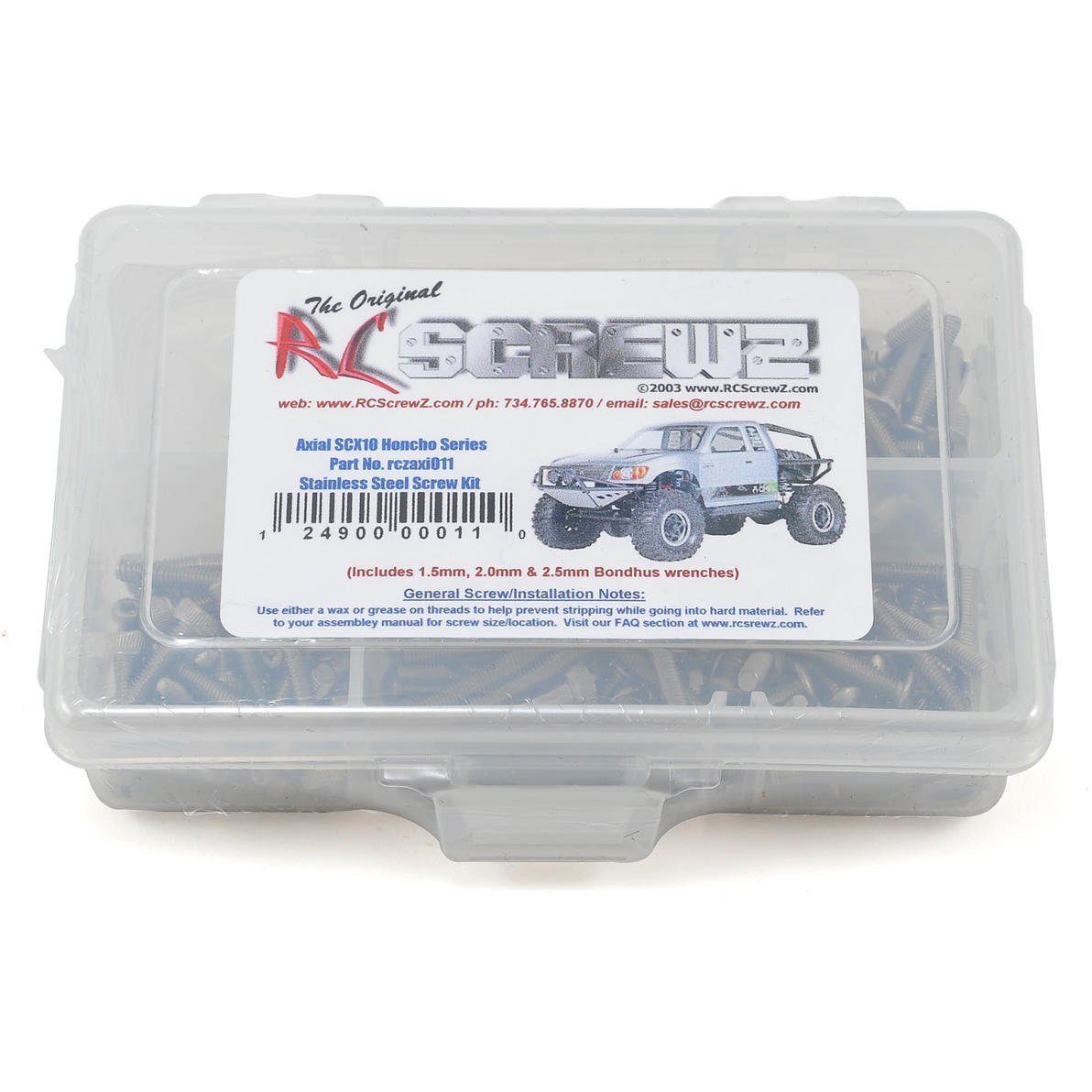 RC Screwz Axial SCX10 Honcho Stainless Steel Screw Kit