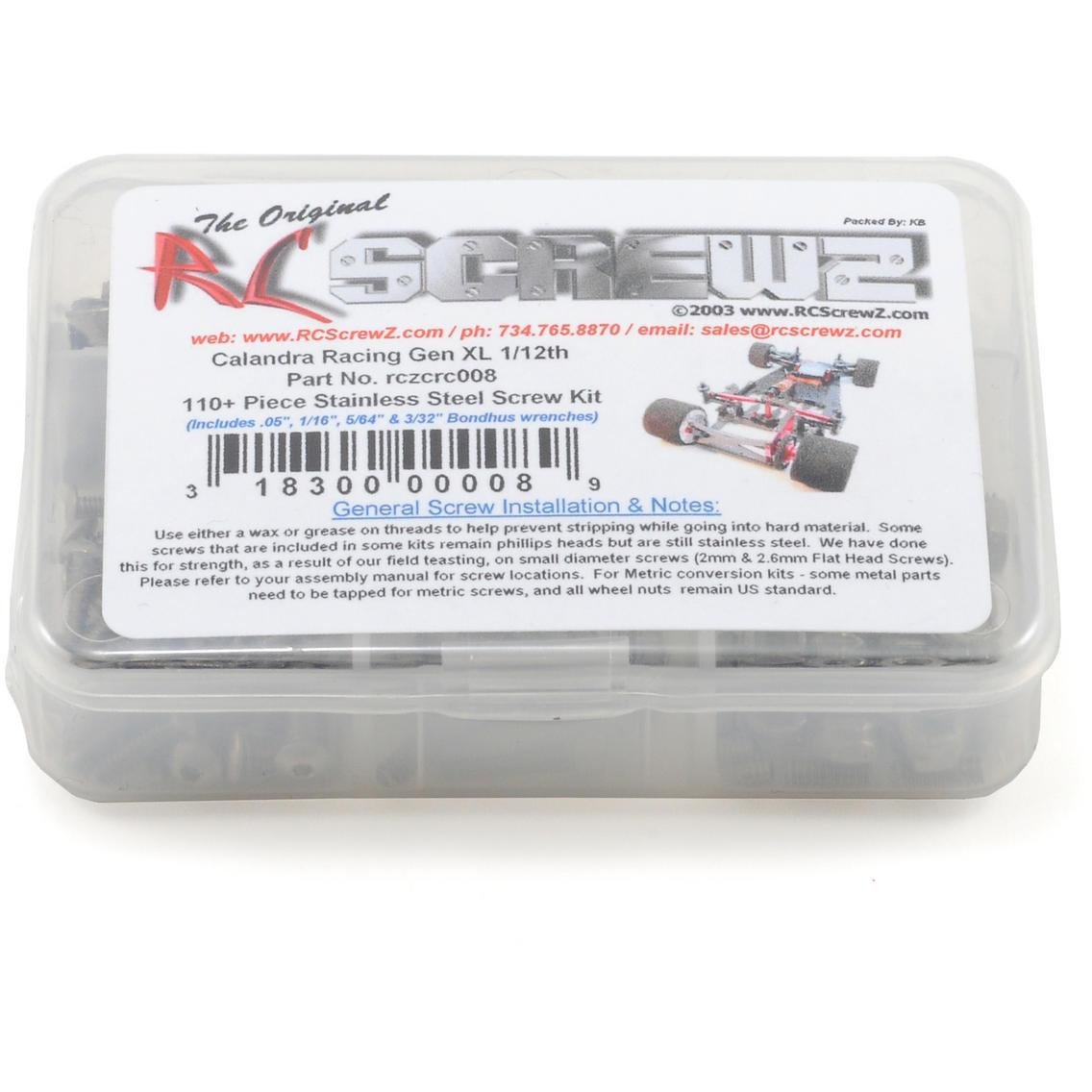 RC Screwz CRC Gen XL Stainless Steel Screw Kit