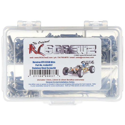 RC Screwz Stainless Steel Screw Kit Duratrax 835B 1/8 Bugg