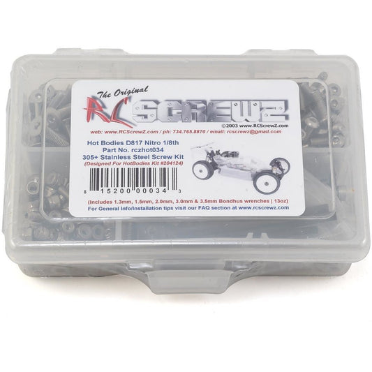 RC Screwz HB D817 Nitro Stainless Steel Screw Kit