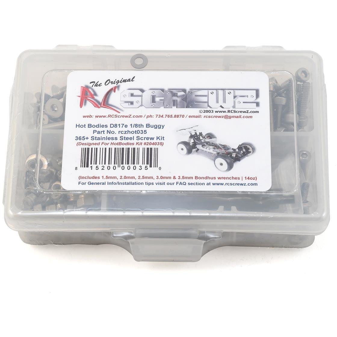RC Screwz HotBodies D817e Stainless Steel Screw Kit