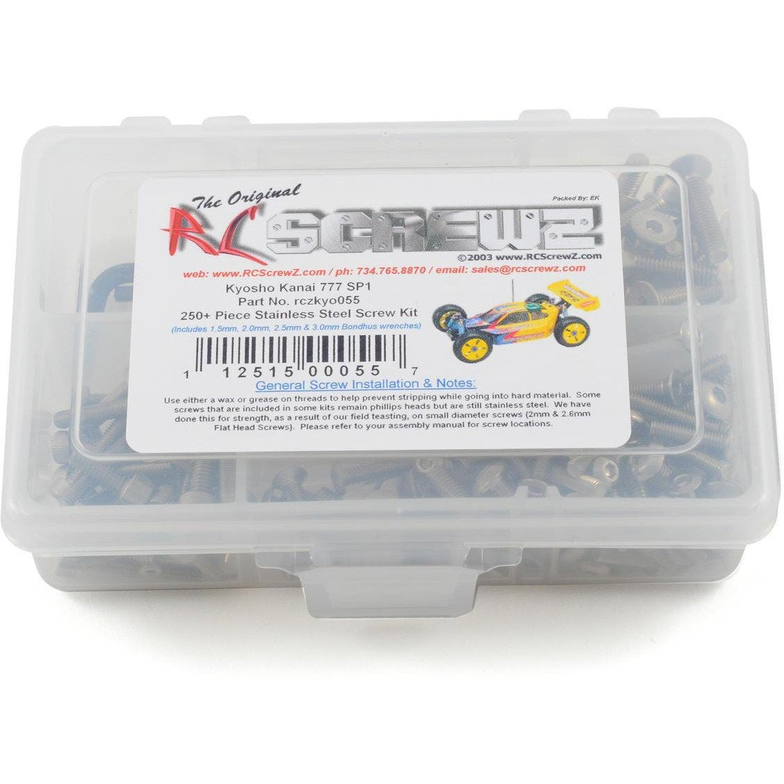 RC Screwz Kyosho Kanai 777 SP1/SP2 Stainless Steel Screw Kit
