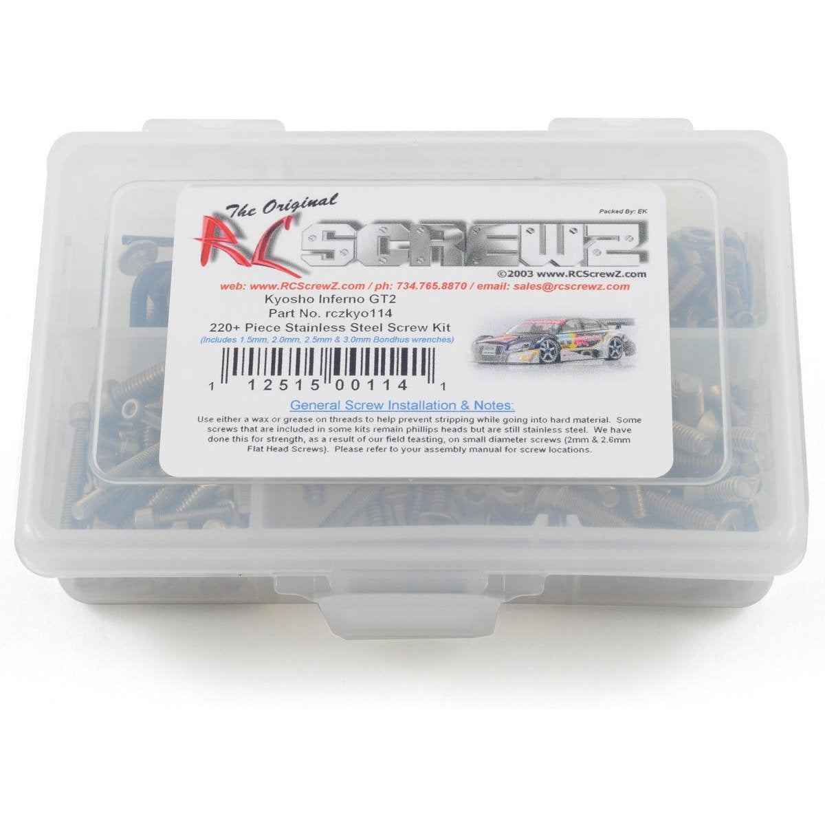 RC Screwz Kyosho Inferno GT 2 Stainless Steel Screw Kit