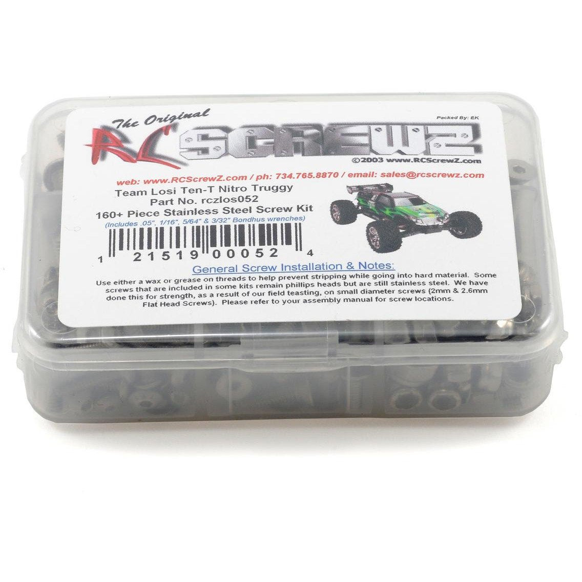 RC Screwz Team Losi Ten-T Stainless Steel Screw Kit