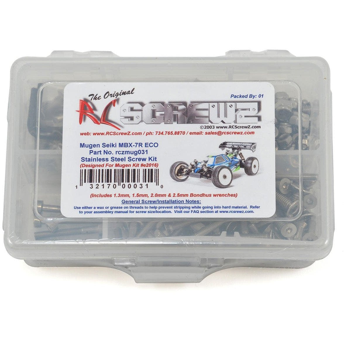 RC Screwz Mugen Seiki MBX-7R ECO Stainless Screw Kit