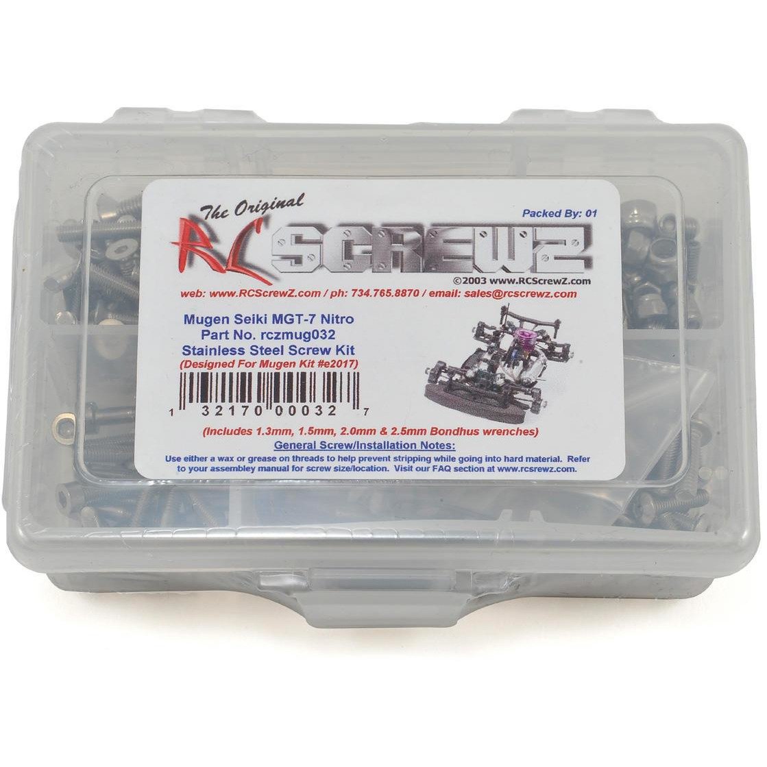RC Screwz Mugen Seiki MGT7 Nitro Stainless Screw Kit