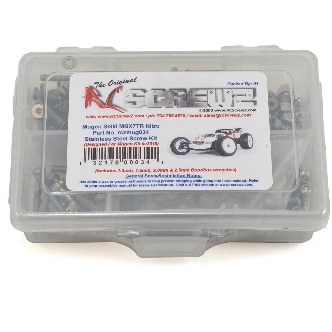 RC Screwz Mugen MBX7TR Nitro 1/8th Truggy Stainless Screw Kit