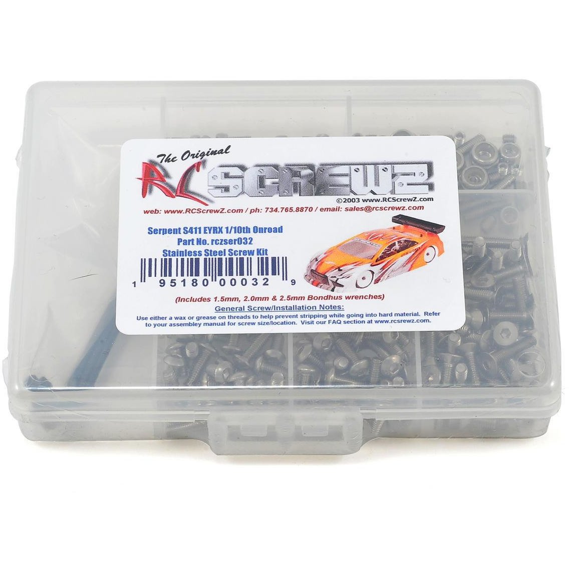 RC Screwz Serpent 411 Eryx 1/10th Onroad Stainless Steel Screw Kit