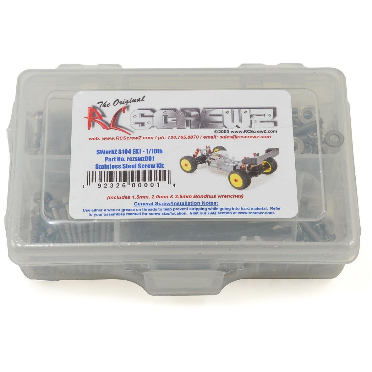 RC Screwz SWorkz S104 EK-1 1/10 Buggy Stainless Steel Screw Kit