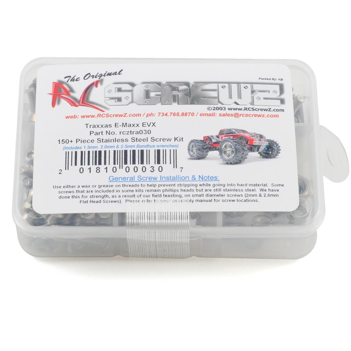 RC Screwz Traxxas E-Maxx EVX Stainless Steel Screw Kit
