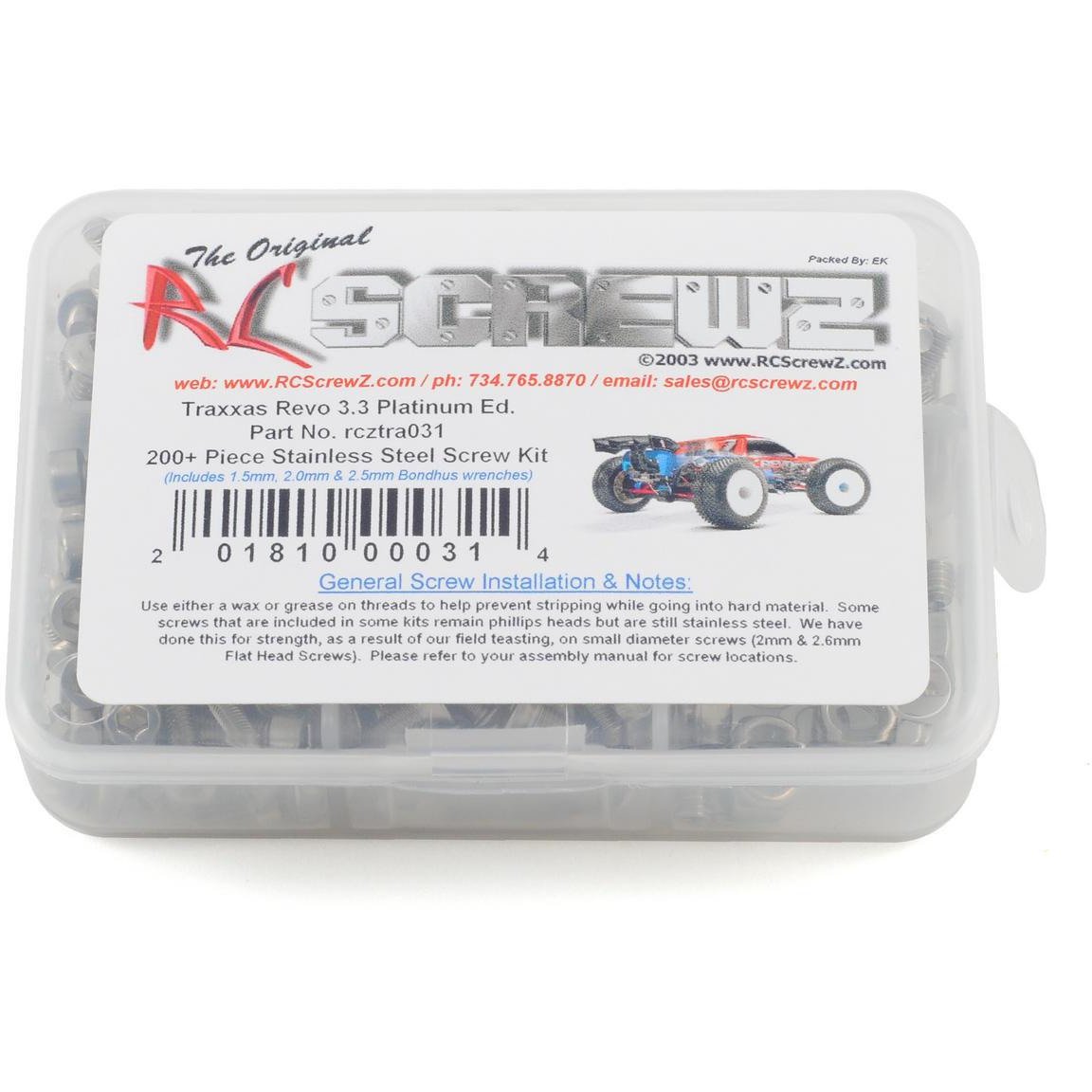 RC Screwz Traxxas Revo Platinum Edition Stainless Steel Screw Kit