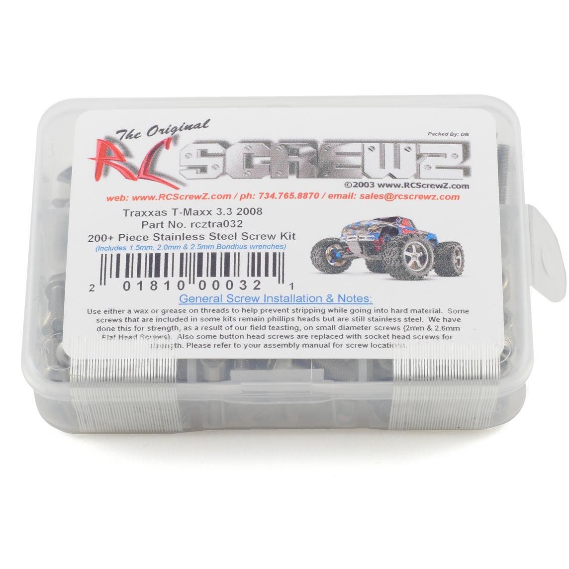 RC Screwz Traxxas T-Maxx 3.3 2008 Stainless Steel Screw Kit