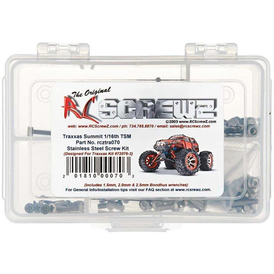 RC Screwz 1/16 Summit TSM Stainless Screw Kit