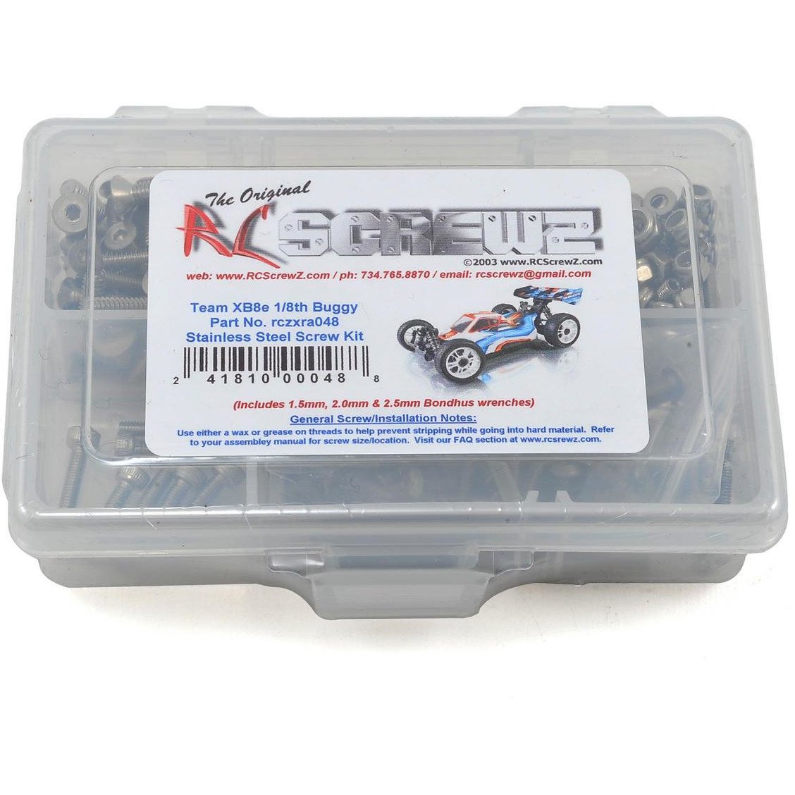 RC Screwz XRAY XB8e 1/8th Buggy Stainless Steel Screw Kit