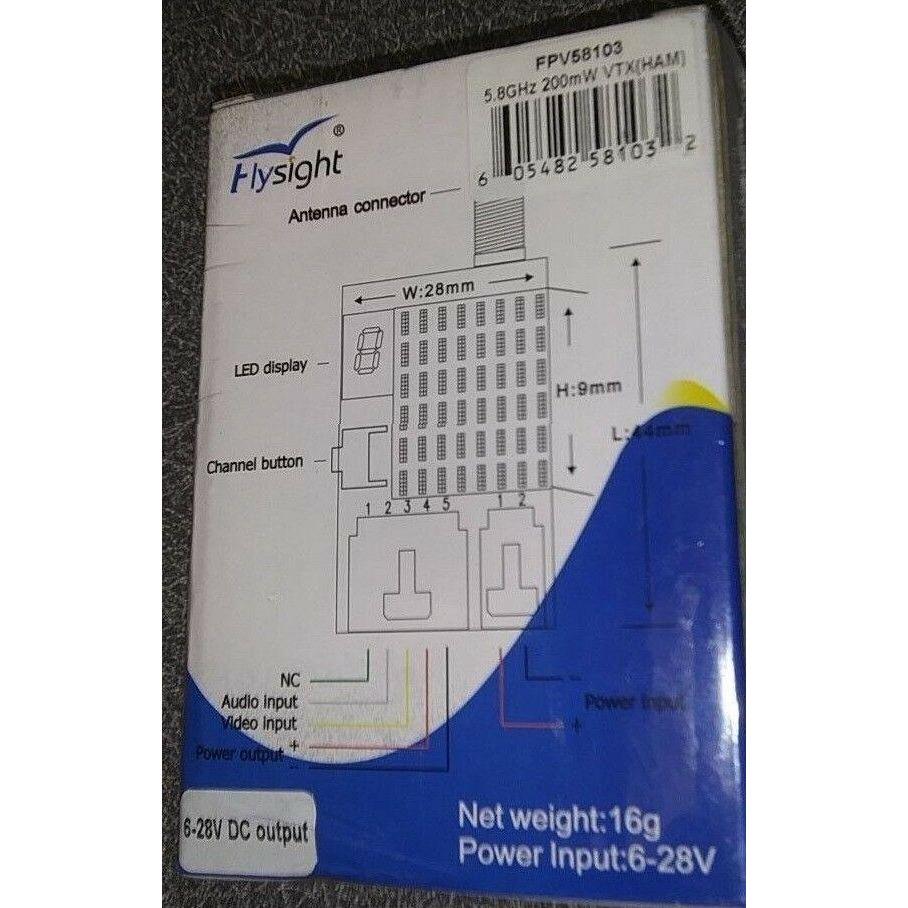Flysight 5.8GHz 200mW VTX(HAM) FPV58103 NEW