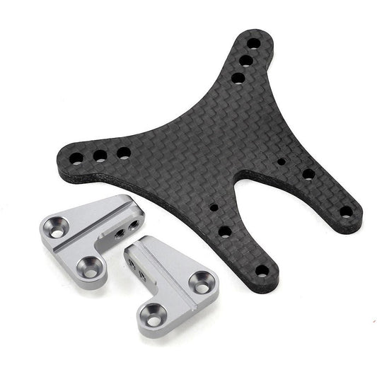 ST Racing Concepts DEX210 4mm Graphite Front Shock Tower w/Aluminum Standoff (Gun Metal)