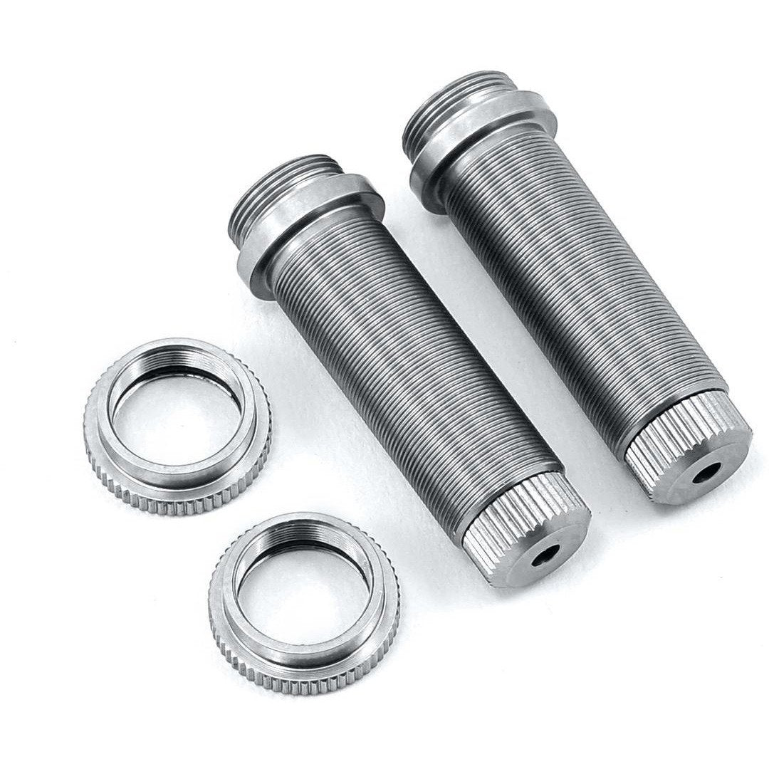 ST Racing Concepts Aluminum Threaded Rear Shock Body Set (Silver) (2) (Slash)