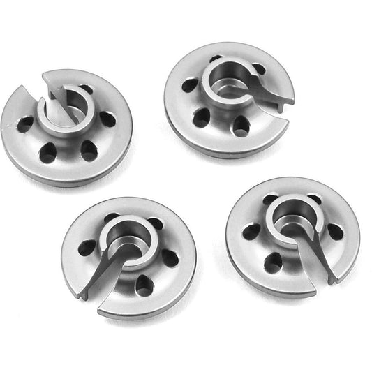 ST Racing Concepts Traxxas 4Tec 2.0 Aluminum Lower Shock Retainers (4) (Silver)