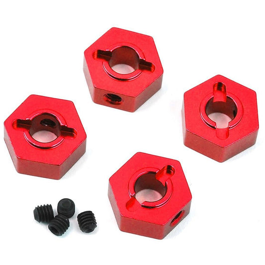 ST Racing Concepts Traxxas 4Tec 2.0 Aluminum Hex Adapters (4) (Red)