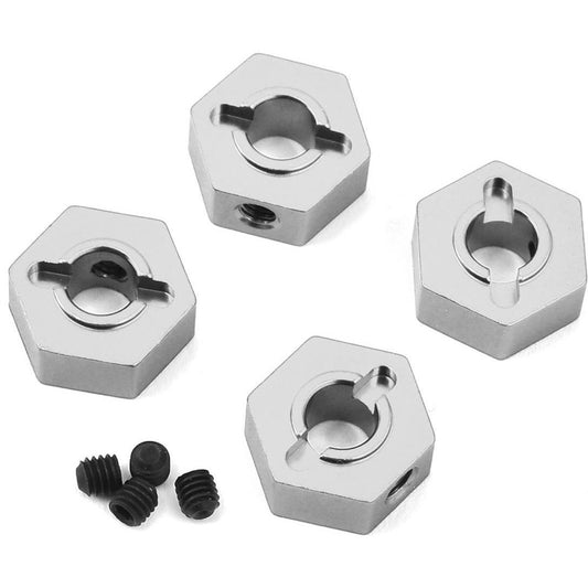 ST Racing Concepts Traxxas 4Tec 2.0 Aluminum Hex Adapters (4) (Silver)