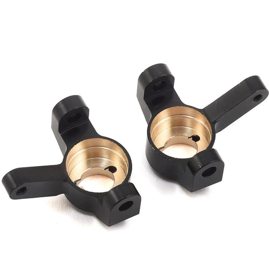 ST Racing Concepts SCX10 II Brass Front Steering Knuckles (Black) (2)