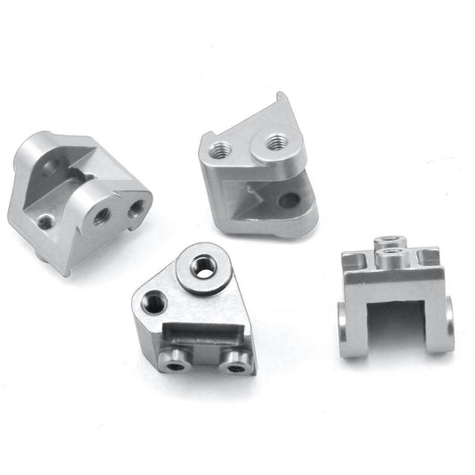 ST Racing Concepts SCX10 II Aluminum Lower Shock/Link Mount (4) (Silver)