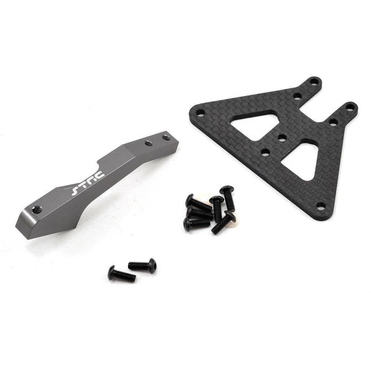 ST Racing Concepts Aluminum & Carbon Fiber Front Chassis Brace Kit (Gun Metal)