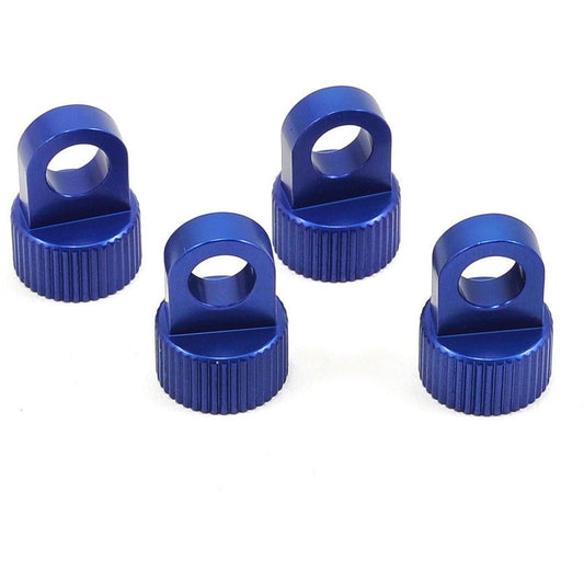 ST Racing Concepts Vaterra Ascender Aluminum Upper Shock Caps (4) (Blue)