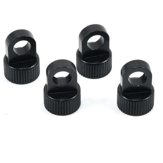 ST Racing Concepts Vaterra Ascender Aluminum Upper Shock Caps (4) (Black)