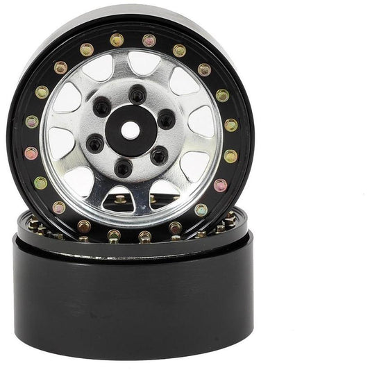 SSD RC D Hole 1.9" Steel Beadlock Crawler Wheels (Silver) (2)