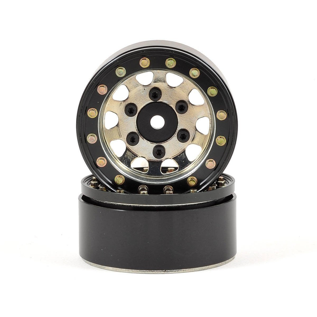 SSD RC D Hole 1.55" Steel Beadlock Crawler Wheels (Silver) (2)
