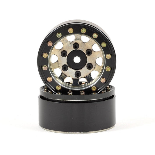 SSD RC D Hole 1.55" Steel Beadlock Crawler Wheels (Silver) (2)